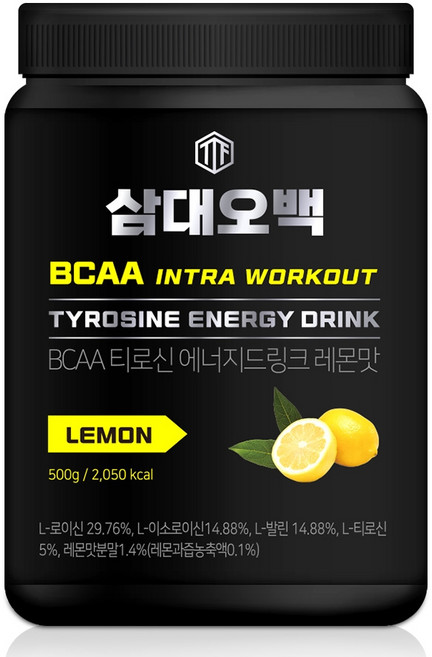 삼대오백 BCAA 티로신 아미노산 글루타민 에너지드링크 헬스보충제 레몬맛, 1개, 500g