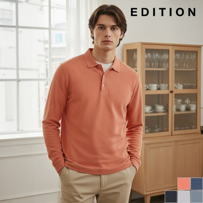 [에디션] 리플 조직 카라 티셔츠 (NED1TT1601)