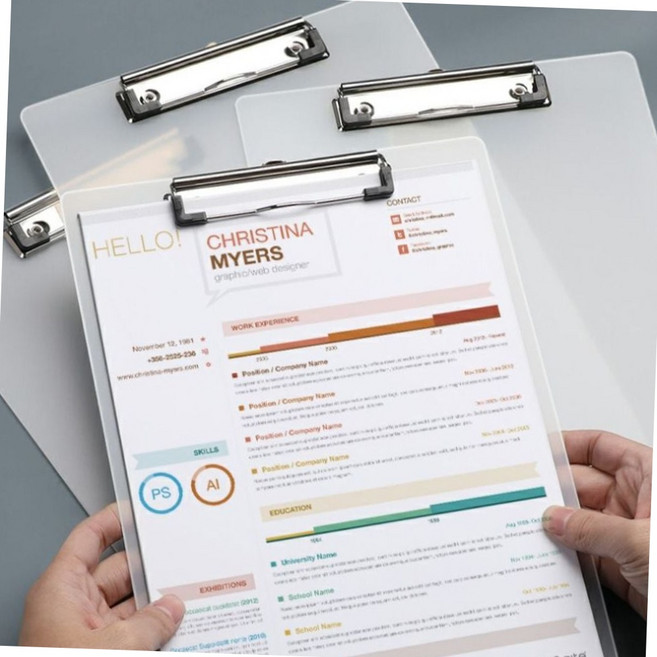 사무용 반투명 a4 클립보드 서류 받침대 결재판 메뉴판 학교준비물 보고서커버