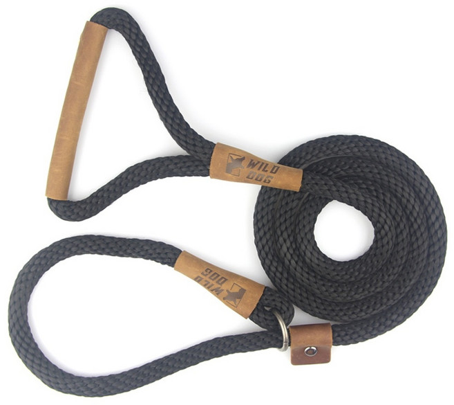 와일드독 강아지 슬립 일체형 리드줄, 블랙, 1개