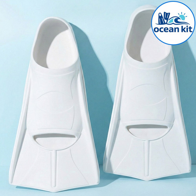 오션킷 오리발 숏핀 프리다이빙 스노쿨링 수영 실내 수영장, 화이트