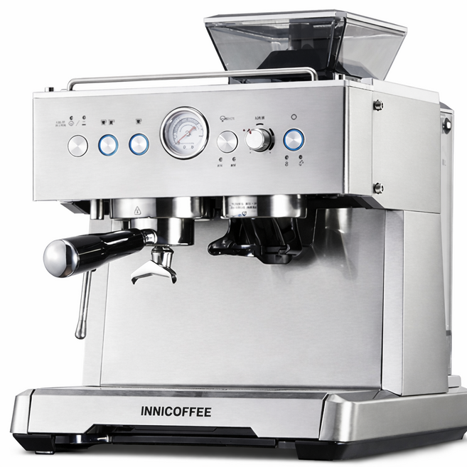 인니커피 미드센추리 커피머신 304스테인리스 가정용 업소용 사무실, 실버, IC_AM7303