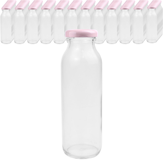가인글로벌 일자음료250 유리병 음료 쥬스, 38러그캡 (핑크), 108개, 250ml