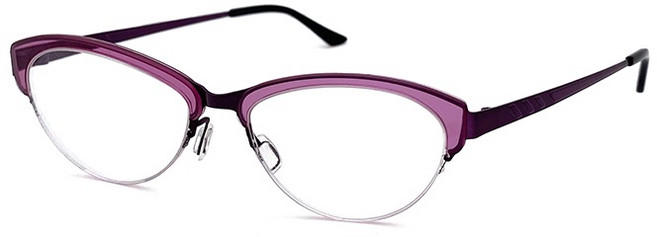 光學眼鏡 時尚淡紫半框鏡框 文青薄鋼鏡架 15219