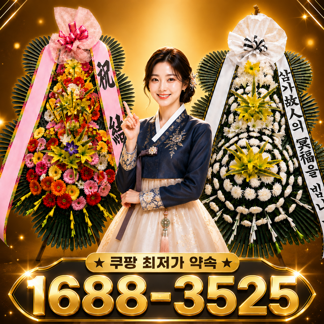 2위 - 근조화환 축하화환 3단화환 결혼식 장례식 당일3시간배송