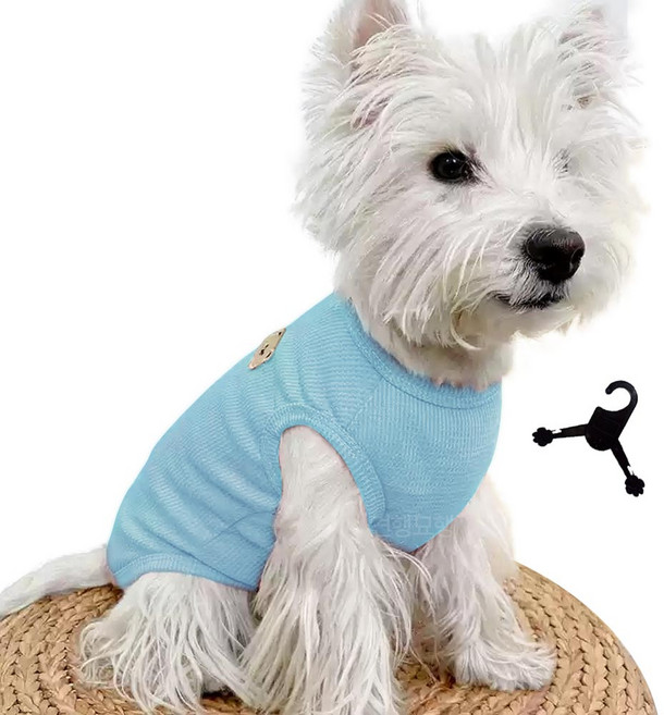 견행묘행 강아지 실내복 올인원 조끼 민소매 내복, 1개, 파스텔민트