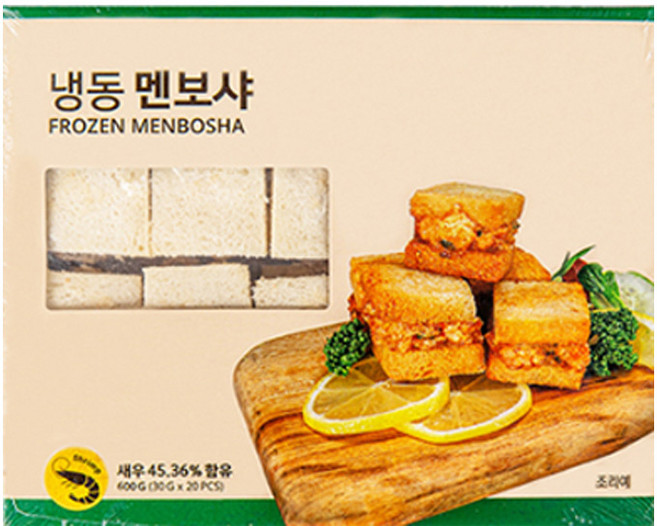 도매 한박스 모노 중국식 새우 튀김 멘보샤, 10개, 600g