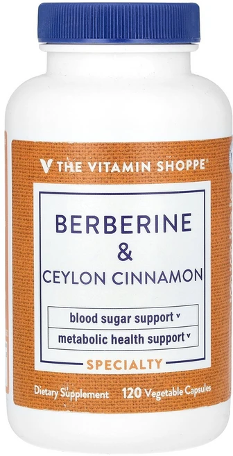 The Vitamin Shoppe 베르베린 & 실론 시나몬 베지 캡슐 120정 Shoppe (더 비타민 샵), 1개 - 쿠팡