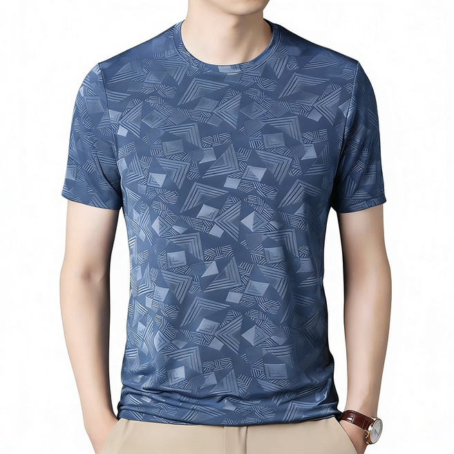 KAQIA 남성 여름 아이스 라운드넥 반팔 티셔츠 MR2223