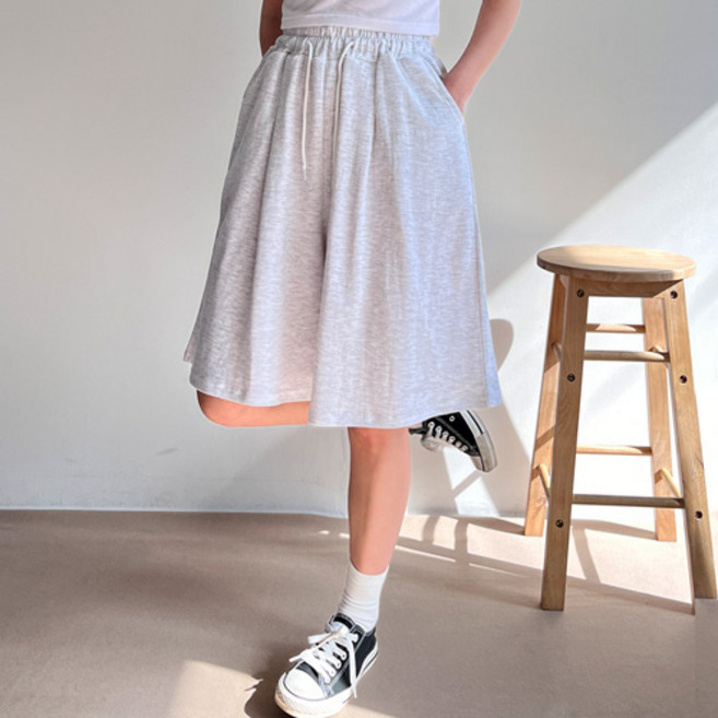 걸즈팩토리 여성용 라빙버뮤다 밴딩 팬츠 국내제작