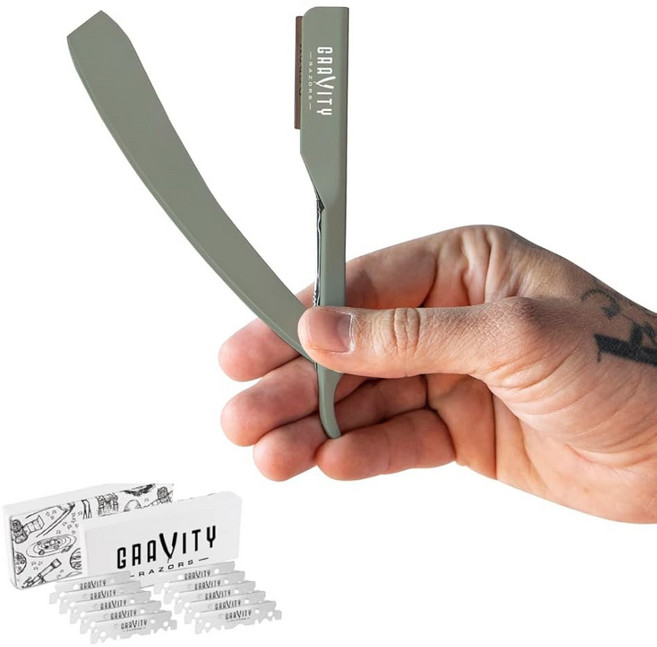 안전 면도기 쉐이빙 블레이드 남성용 전문가용 스트레이트 - 중력 프리미엄 10개가 포함된 울트라 익스포저 키트 2mm The OG, "The OG", Dynasty