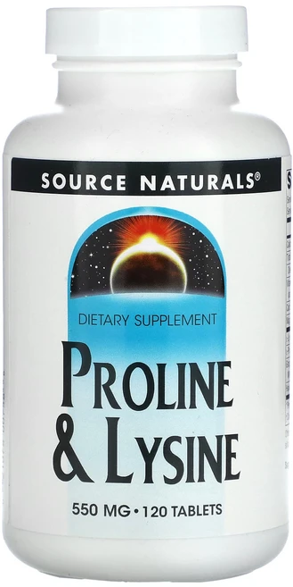 Source Naturals L-프롤린 & L-라이신 550mg 120정, SourceNaturalsL프롤린L라이신550mg120, 1개 - 쿠팡
