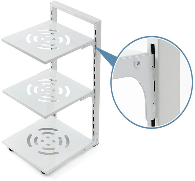 슈디자인 높이조절 프라이팬 냄비 선반 3단 팬정리대 프라이팬거치선반