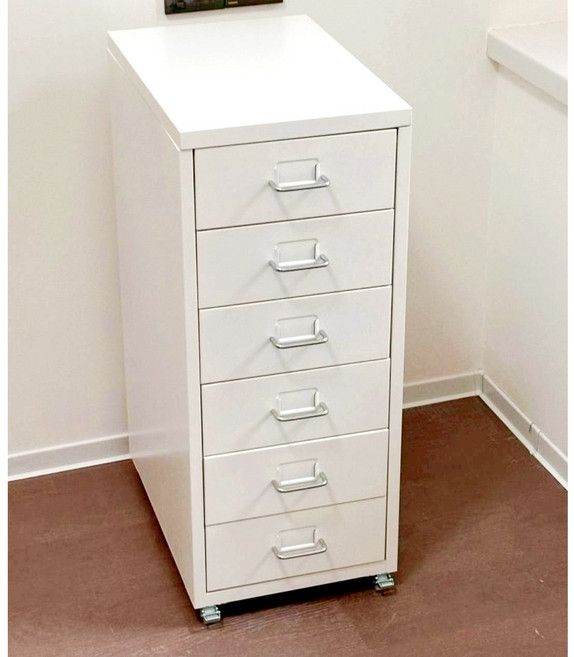 IKEA HELMER 附輪腳六抽屜櫃, HELMER 附輪腳抽屜櫃 白色, 6層