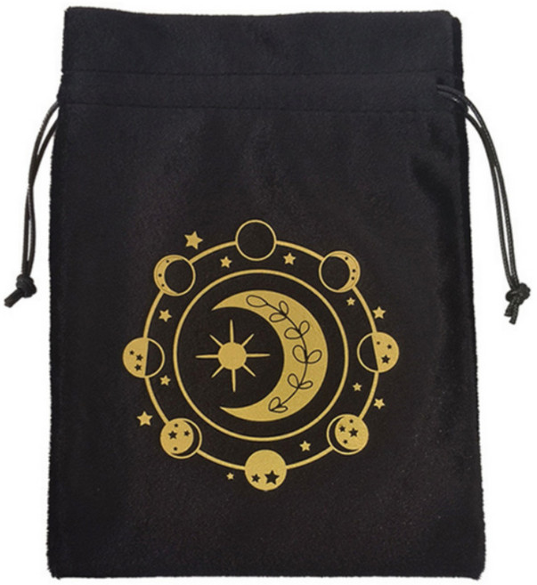 보스케 샤이닝 벨벳 타로 카드 파우치, 블랙, 코스믹 루나, 1개