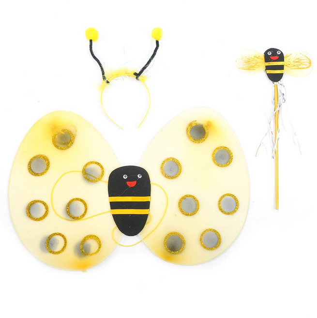 파티쇼 꿀벌 요정 날개세트 3종 크리스마스 할로윈 파티 소품, 단품, 단품