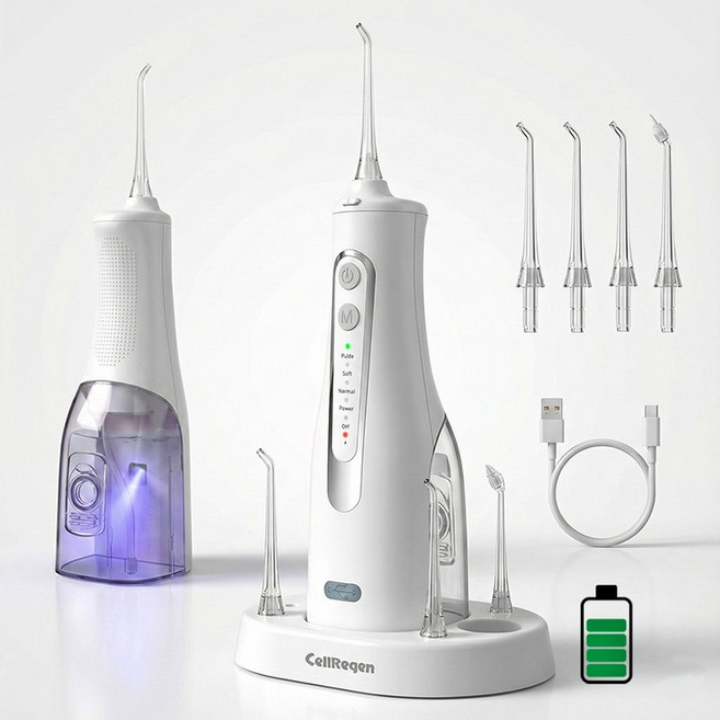 [UV 충전 거치대] 셀리젠 아쿠아셀 구강세정기, 화이트, AquaCell01