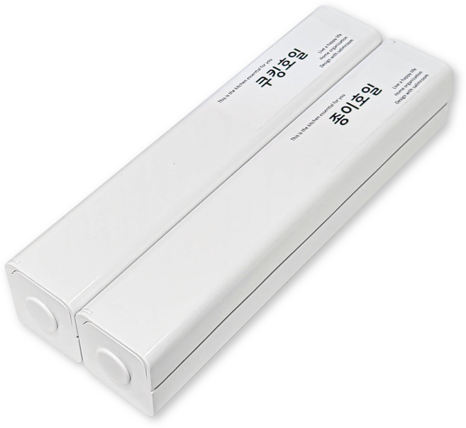 살림공간 랩케이스 랩커터기 종이호일, 화이트, 2개