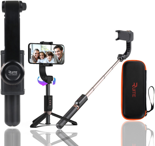 에이제이케이 [정품] 루이트 7세대 블루투스 짐벌 알루미늄 셀카봉 삼각대 + 하드케이스, RT-JS7