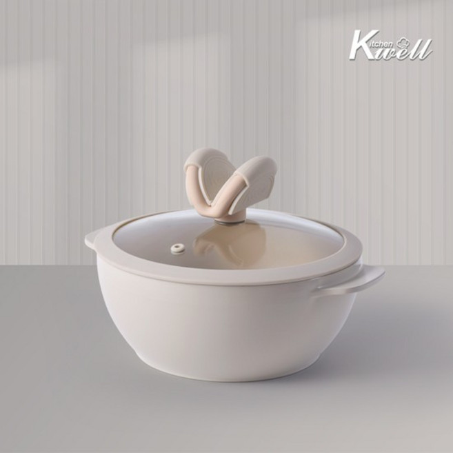 키친웰 위드 IH 인덕션 브이쿡 세라믹 양수냄비 20cm(아이보리), 아이보리, 양수냄비 20cm, 1개, 상세설명 참조, 없음
