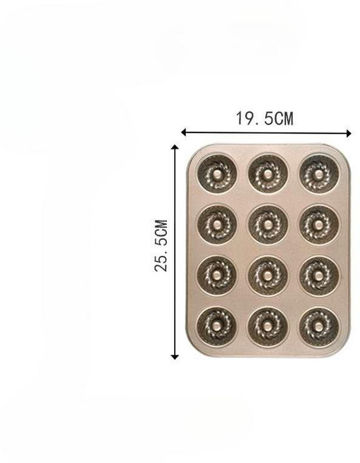 티그레틀 1+1 12구 24구 붙지않는 탄소강 원형 오븐 제빵 제과 실습 몰드, 2개