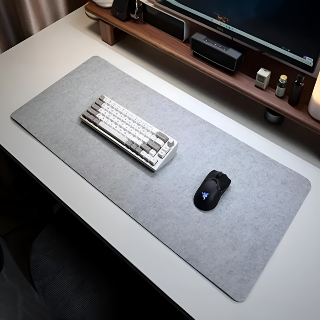 앰버리 논슬립 코르크 펠트 데스크매트 장패드, 라이트 그레이