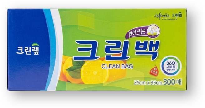 크린랩 뽑아쓰는 크린백 25cm x 35cm, 중(M), 300개입, 1개