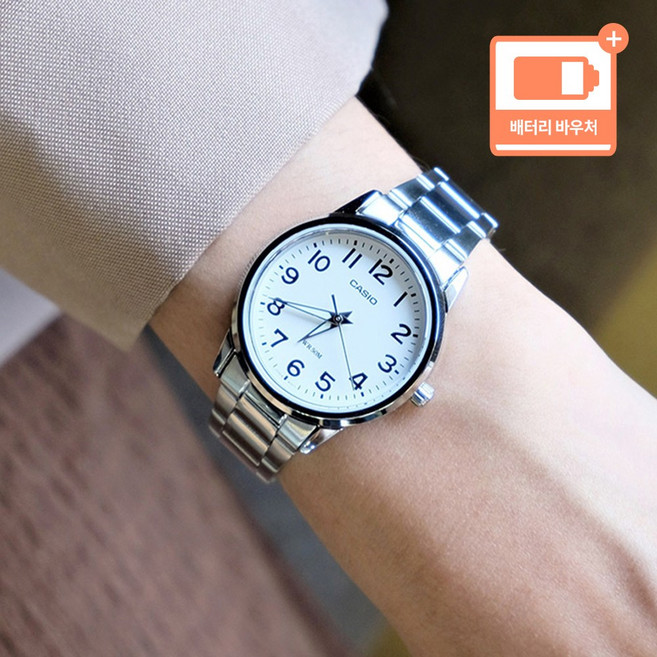 카시오 클래식 라운드 여자 아날로그 메탈손목시계