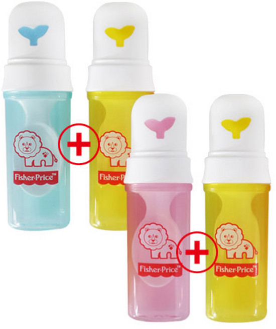 피셔프라이스 외출용 스푼포크세트, 핑크+옐로우, 1개