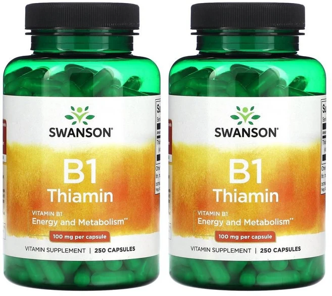 스완슨 티아민 비타민B1 100mg 250캡슐 2개 비타민비 Thiamin, Swanson, 250정 - 쿠팡