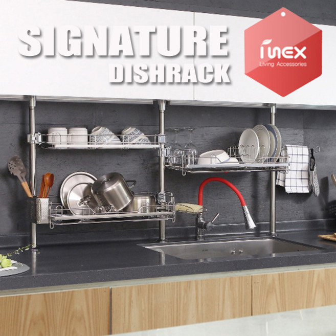 아이넥스 시그니처 3단 기둥식 프리미엄 식기건조대 싱크대선반 설거지건조대