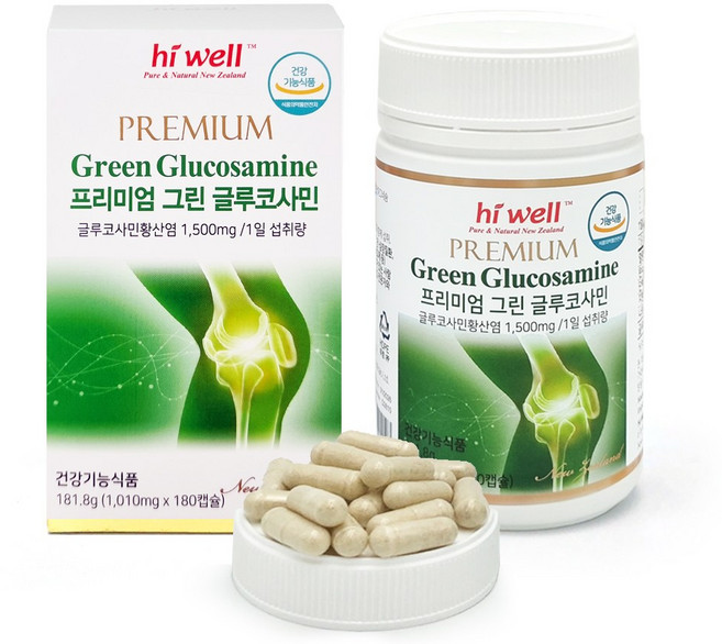 하이웰 그린 글루코사민 180캡슐(3개월분), 180정, 1개