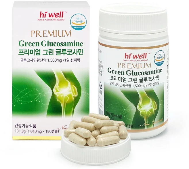 하이웰 그린 글루코사민 180캡슐(3개월분), 180정, 1개 - 쿠팡