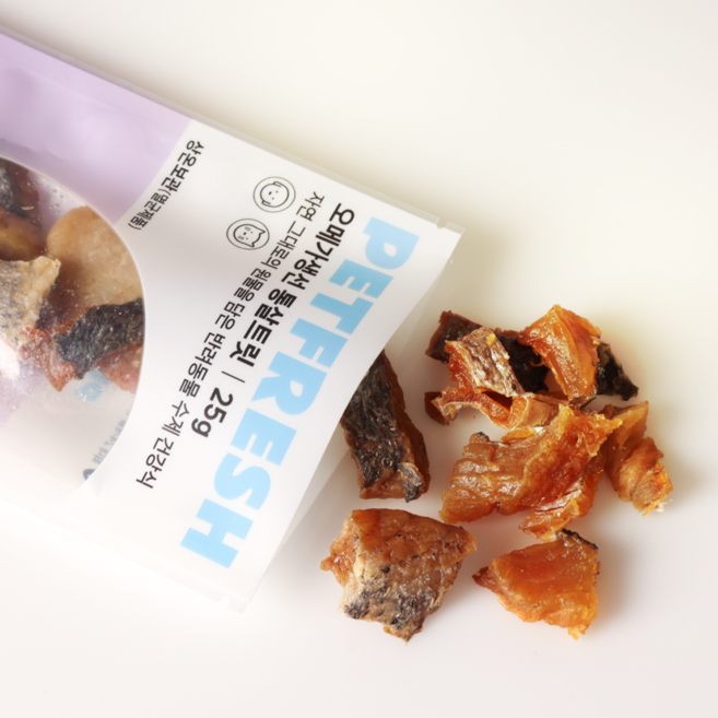 펫프레시 오메가 생선통살트릿 강아지 고양이 저알러지 신장 눈물자국 수제간식 음수량, 1개, 25g, 생선