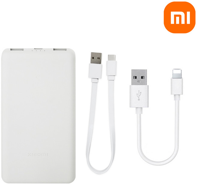 샤오미 보조배터리 10000 8세대 고속 대용량 초고속 충전 C타입 휴대용 아이폰 갤럭시 호환 +스링세트, +스링 Ato8핀케이블23cm