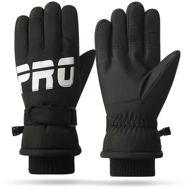 ANBER 스마트터치 스키 남여공용 방한장갑, 블랙, 1개