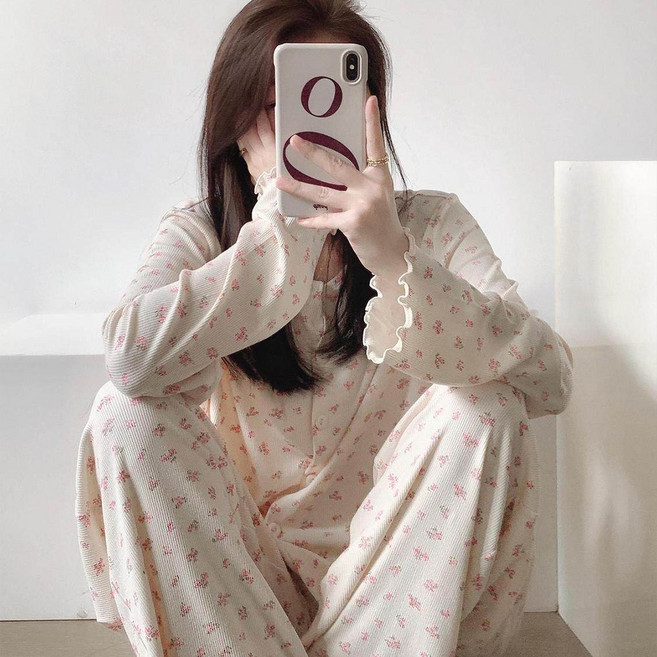 코지데일리 여성 잠옷 상하의 세트 홈웨어 로브 가디건 파자마 긴팔 소프트 감촉 베이직