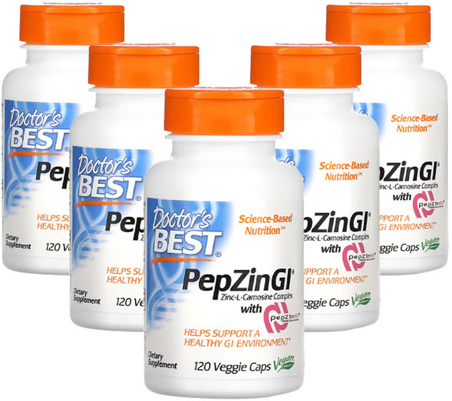 닥터스베스트 PepZin GI 아연 L-카르노신 콤플렉스 120 식물성 캡슐, 120정, 5개