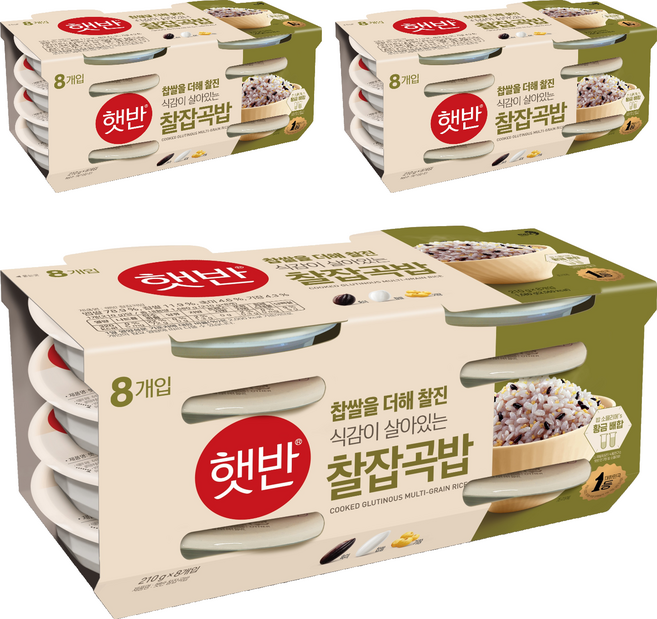 햇반 매일 찰잡곡밥, 210g, 24개