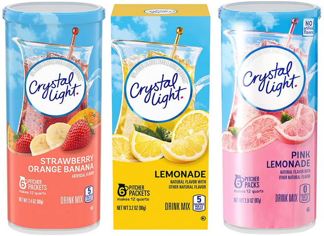 크리스탈라이트 피쳐팩 3개 골라담기/1포 2리터 넉넉한 용량/3가지맛, 1.핑크레몬82g, 1.핑크레몬82g, 1.핑크레몬82g