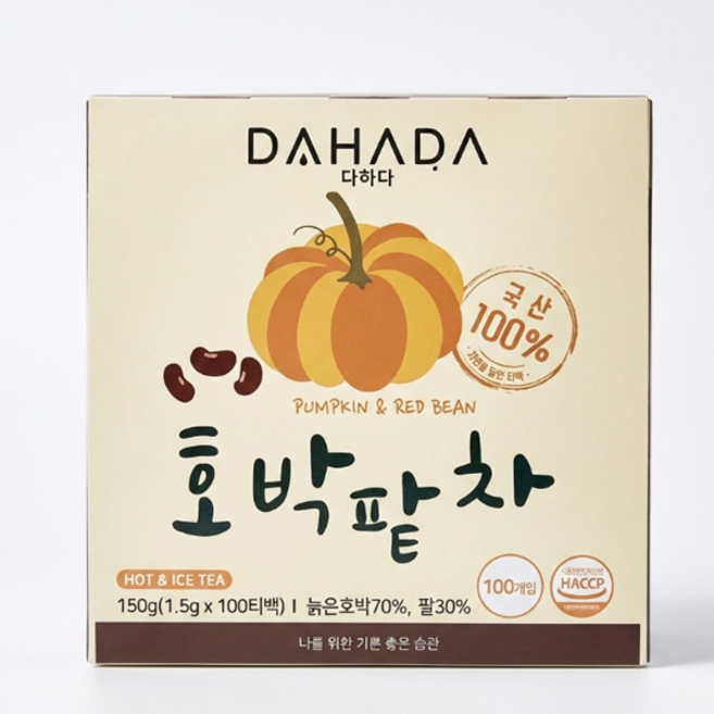 화사 호박팥차 국산 마시는 차 티백 호박차, 1.5g, 100개입, 1박스