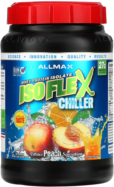 ALLMAX ISOFLEX® 칠러 유청 단백질 분리물 시트러스 피치 센세이션 907g (2파운드) AMX-20229, 1개 - 쿠팡