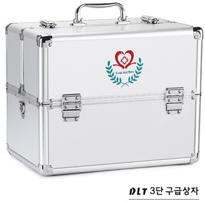 DLT 알루미늄 구급상자 대형 약보관함 약품정리함 3단 구급함 특대형, DLT구급함(중형)