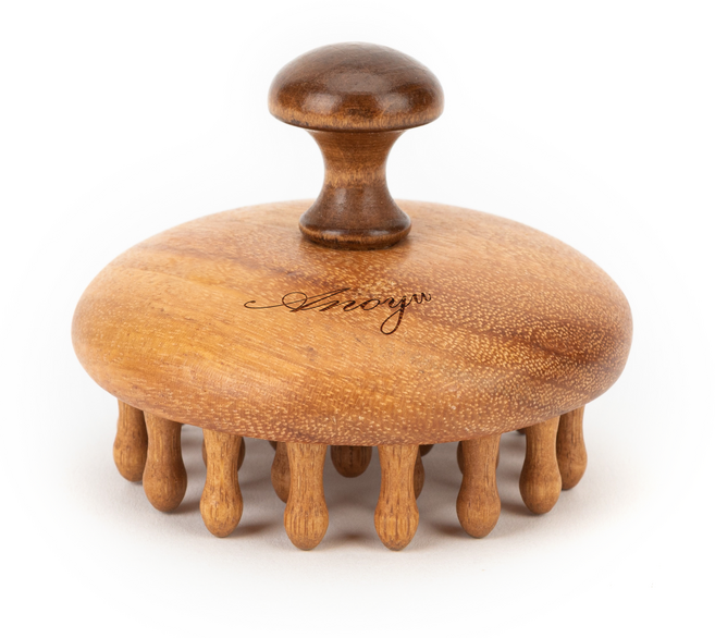 아노유 원목 두피괄사 복부 승모근 마사지 괄사빗 보관파우치 증정, 28개돌기 원목, 1개