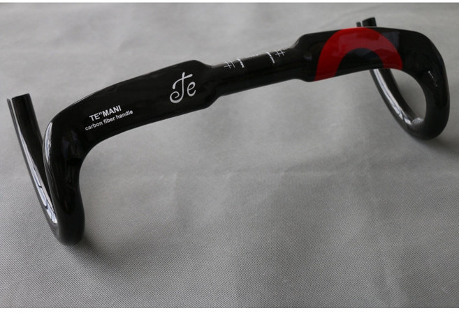 번치바 풀카본 드롭바 로드 레이싱 경량 핸들바, 레드 31.8 x 400MM