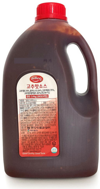 백호 델링 고추핫소스(순한맛) 3.4kg, 1개