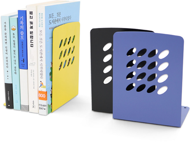 L형 철재 북앤드 4가지 컬러, 그레이