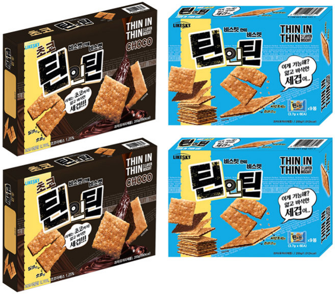 틴인틴 200g 오리지날+초코 각 2개 총 4개