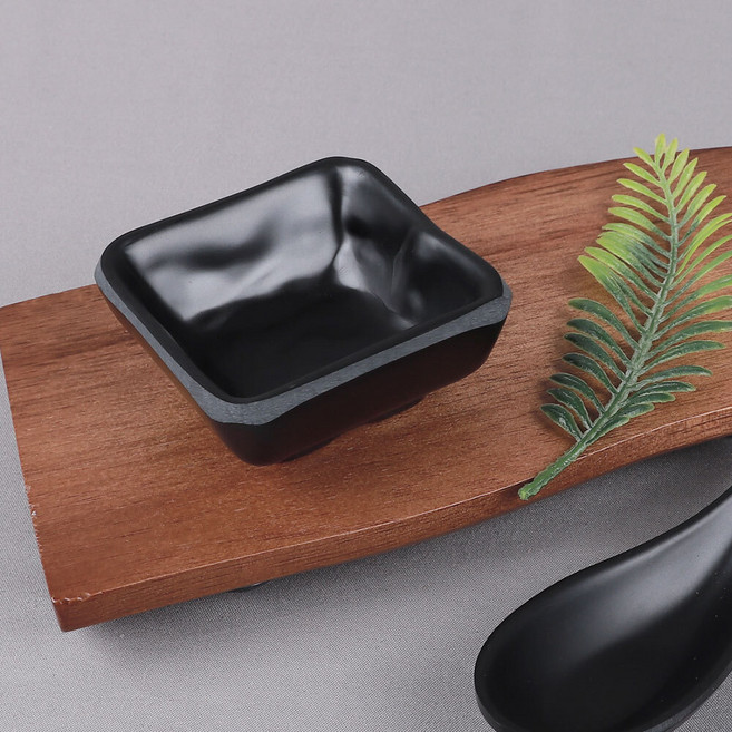 퓨전토기 특 정초장 6815 UU 멜라민 소스 그릇 블랙 식당 사각 종지, 퓨전토기 특정초장 6815 (245236), 1개