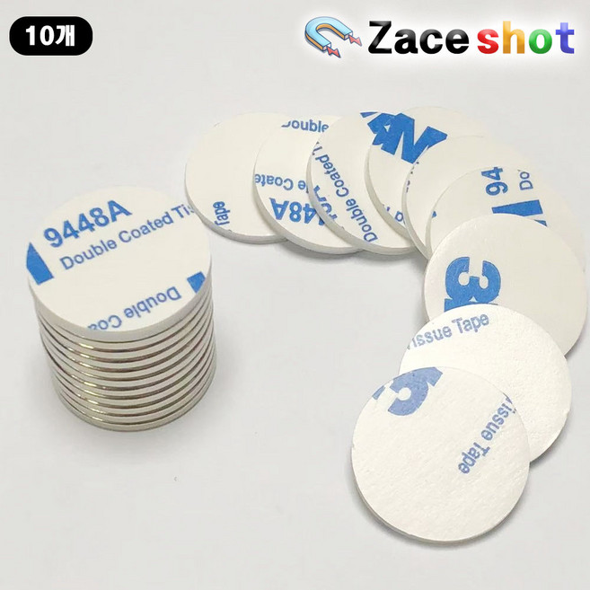 3M 폼양면테이프 네오디움 원형자석 [제이스샷], D20x2T, 10개